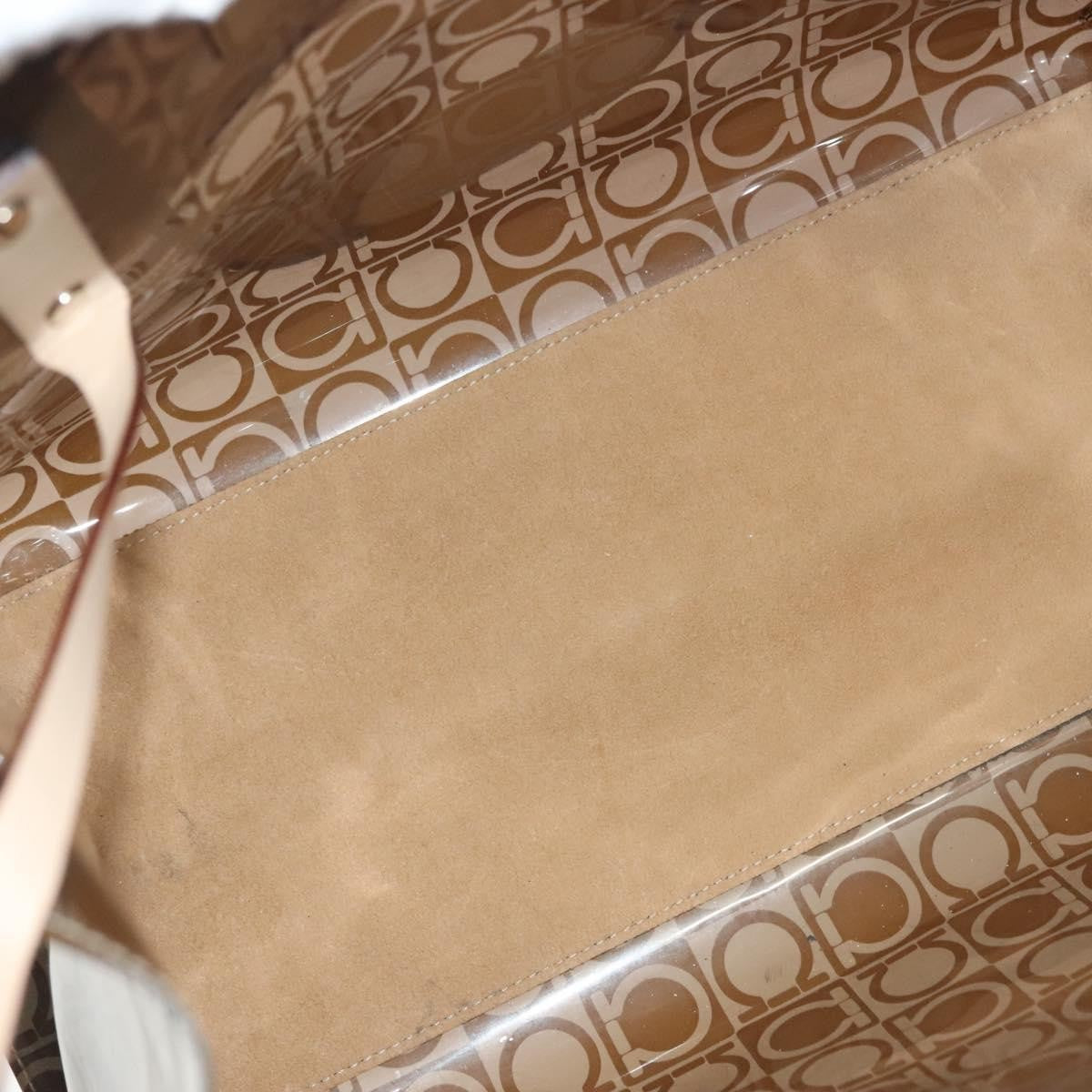 Salvatore Ferragamo Gancini Tote Vinyl, BROWN, SYNTHETIC, Tote bag