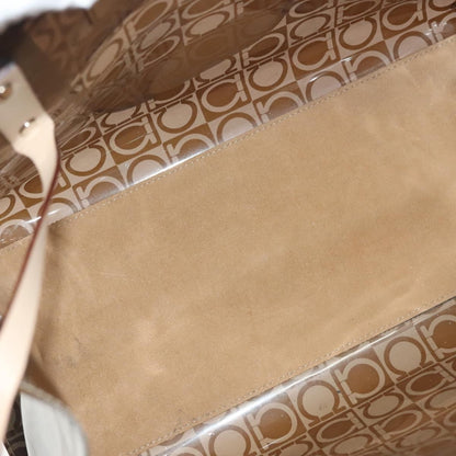 Salvatore Ferragamo Gancini Tote Vinyl, BROWN, SYNTHETIC, Tote bag