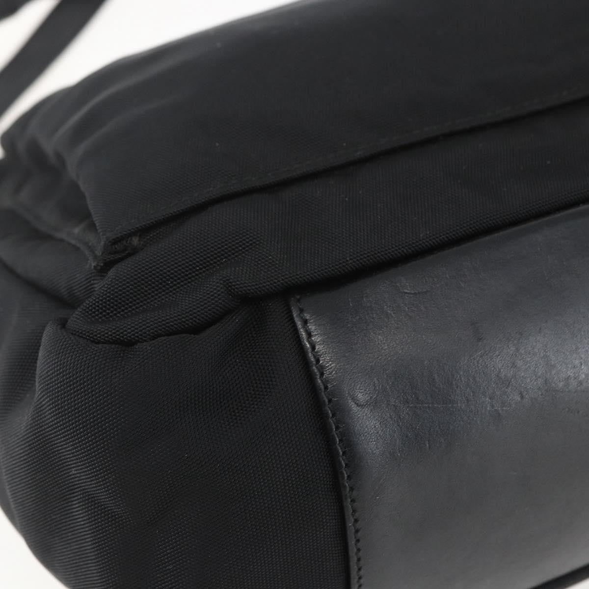 Gucci Vintage Bamboo Shoulder Bag Nylon, BLACK, NYLON, Shoulder bag