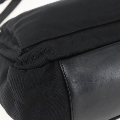 Gucci Vintage Bamboo Shoulder Bag Nylon, BLACK, NYLON, Shoulder bag