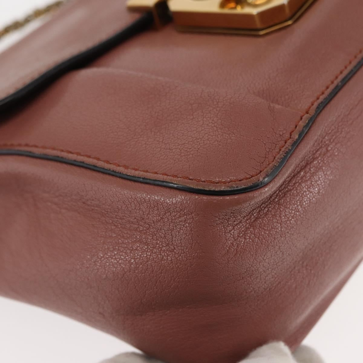 Chloe Elsie Chain Shoulder Bag Leather, PINK, LEATHER, Shoulder bag