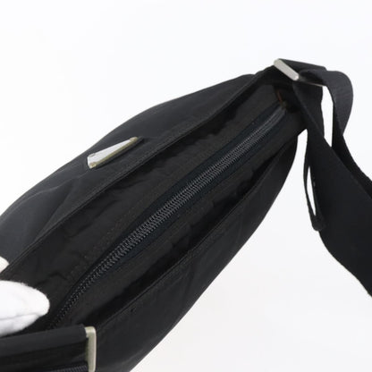 Prada Flat Messenger Bag Tessuto, BLACK, NYLON, Shoulder bag