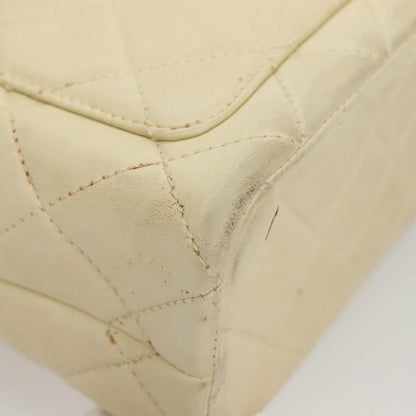 Chanel Vintage CC Front Pocket Tote Quilted Leather, BEIGE, LEATHER, Tote bag