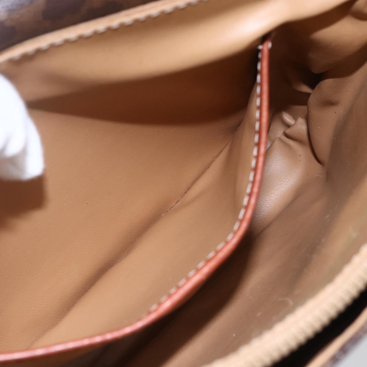 Celine Vintage Macadam Shoulder Bag Canvas and Leather, BROWN, CANVAS, Shoulder bag