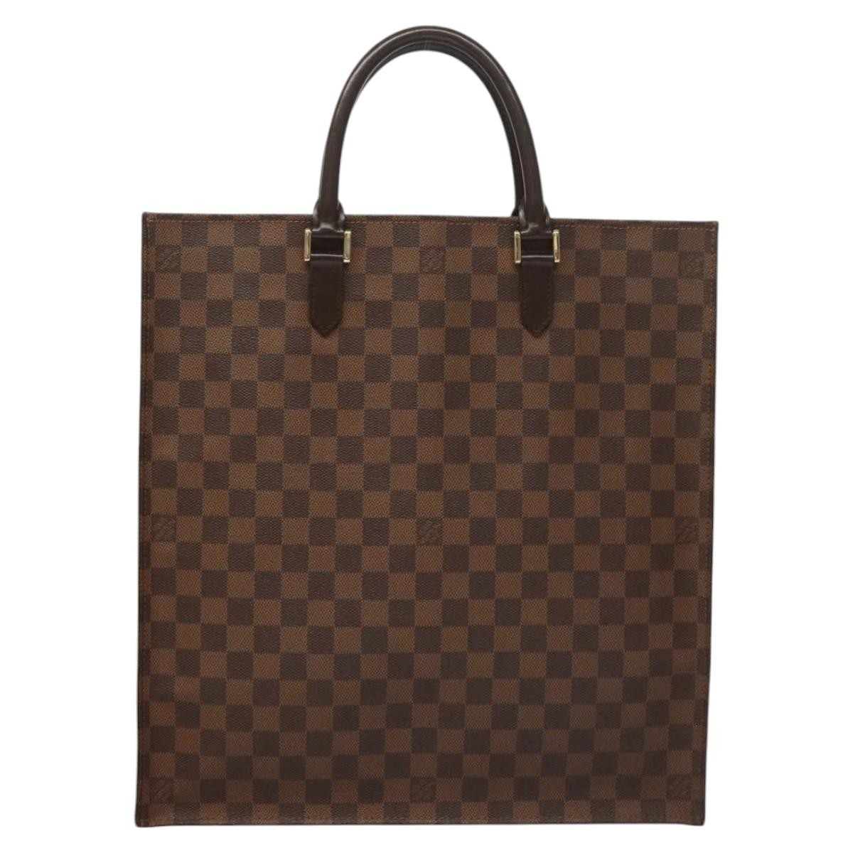 Louis Vuitton Sac Plat Bag Damier, BROWN, CANVAS, Handbag