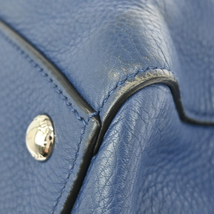 Prada Front Pocket Wing Convertible Tote Vitello Daino, BLUE, LEATHER, Tote bag