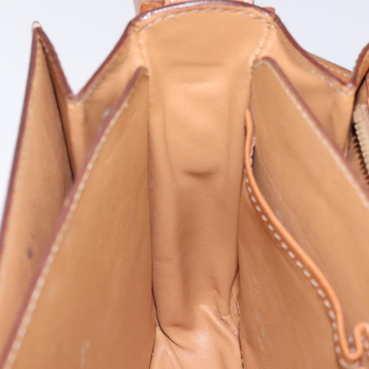 Celine Vintage Convertible Macadam Turnlock Shoulder Bag Canvas and Leather, BEIGE, CANVAS, Shoulder bag