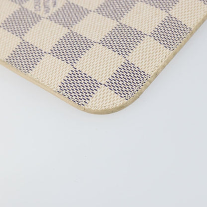Louis Vuitton Neverfull Pochette Damier, BEIGE, CANVAS, Clutche & pouche
