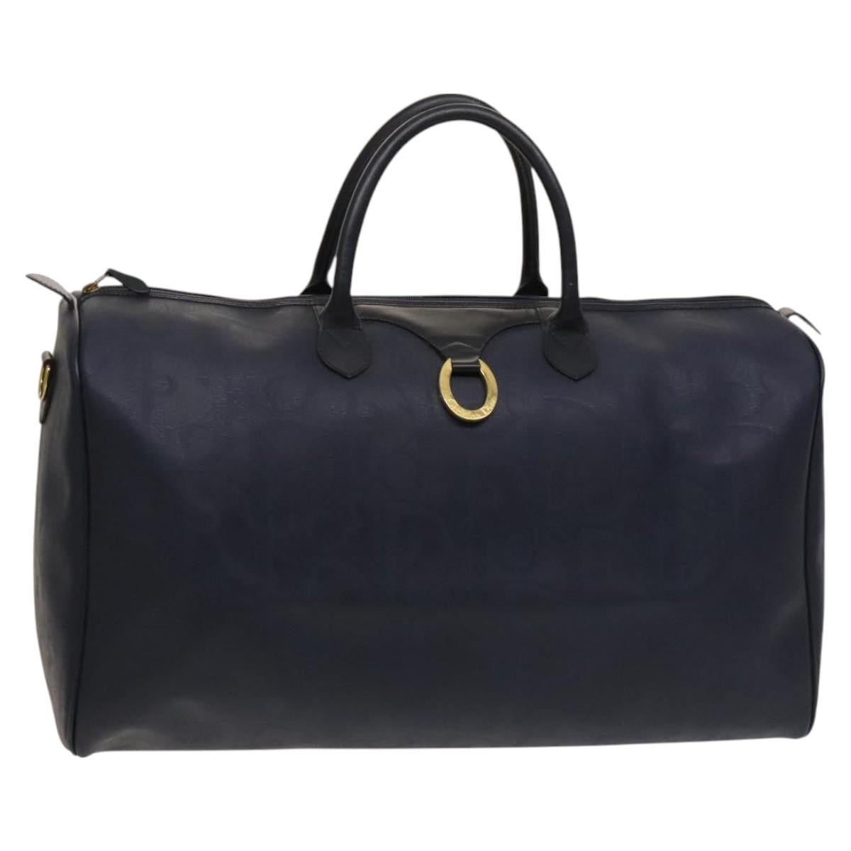 Christian Dior Vintage Trotter Boston Bag Canvas, NAVY, CANVAS, Travel bag