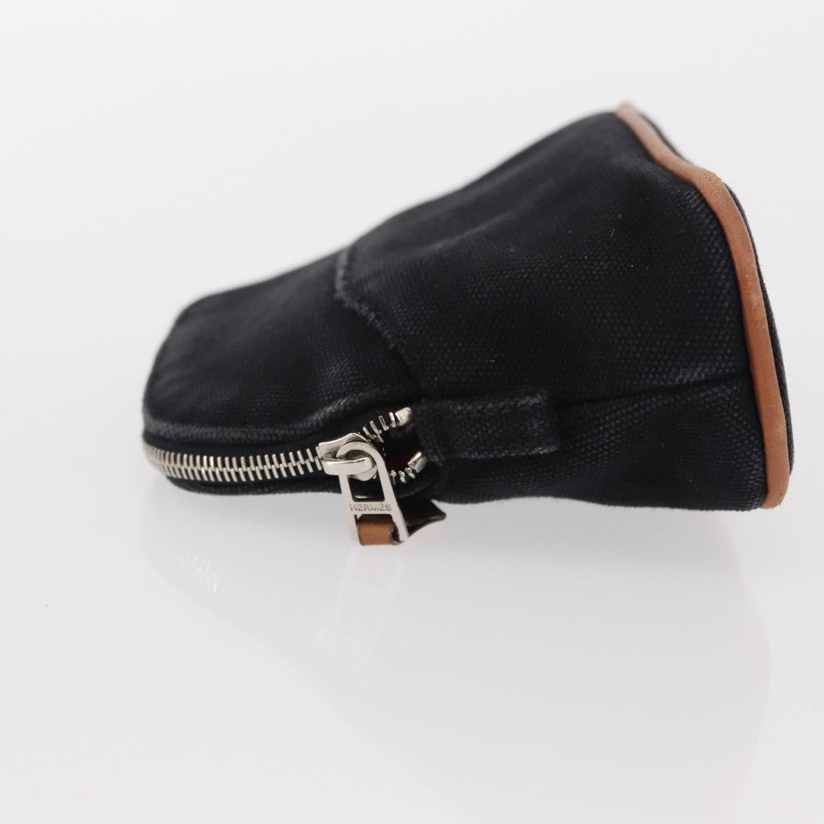Hermes Bolide Travel Pouch Canvas, BLACK, CANVAS, Clutche & pouche