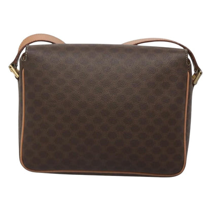 Celine Macadam Shoulder Bag PVC Leather, BROWN, CANVAS, Shoulder bag