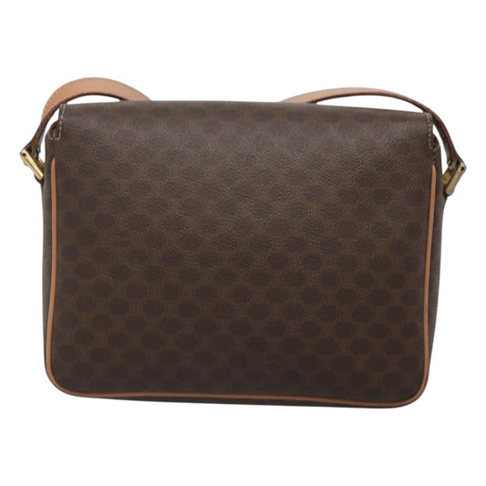 Celine Macadam Shoulder Bag PVC Leather, BROWN, CANVAS, Shoulder bag