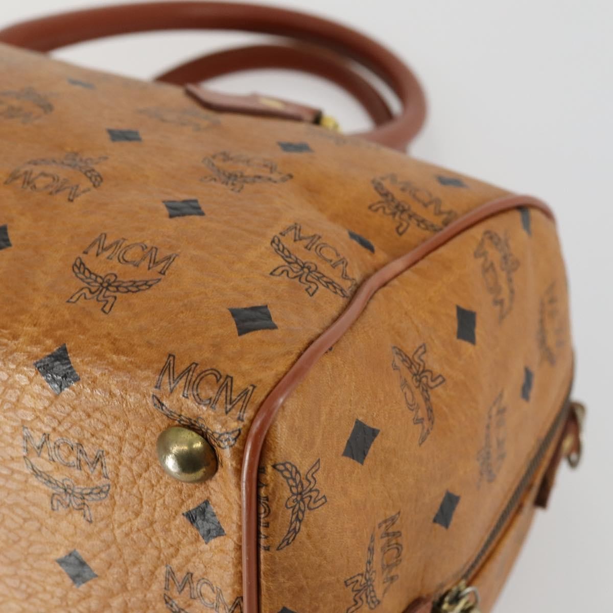 MCM Visetos logogramme Handbag Canvas and Leather, BROWN, CANVAS, Handbag