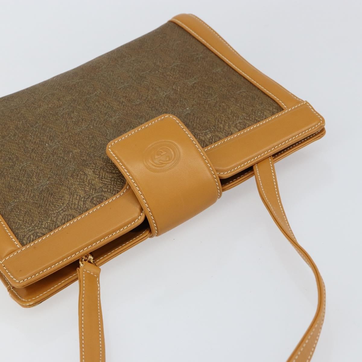 Gucci Vintage Shoulder Bag Canvas and Leather, BEIGE, CANVAS, Shoulder bag