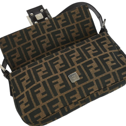 Fendi Baguette Bag Zucca Canvas, BROWN, CANVAS, Handbag