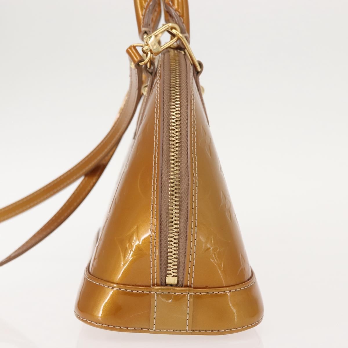 Louis Vuitton Alma Handbag Monogram Vernis, GOLD, PATENT_LEATHER, Handbag