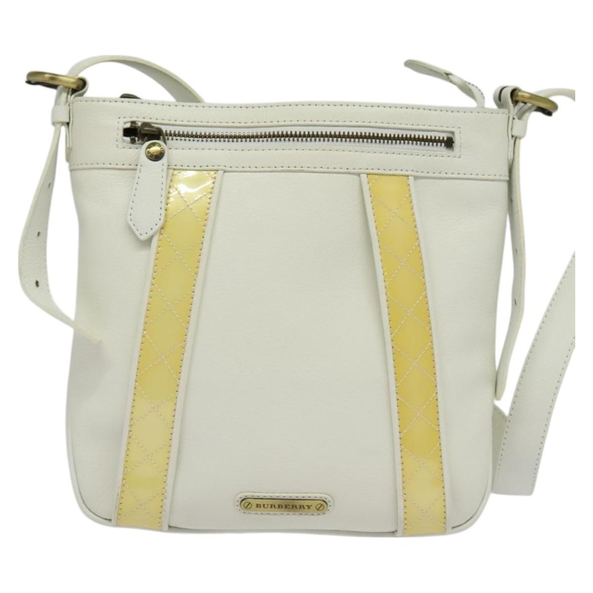 Burberry Shoulder Bag Leather, WHITE, LEATHER, Shoulder bag