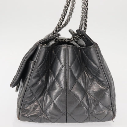 Chanel Reissue 2.55 Double Compartment Flap Bag Quilted Aged Calfskin, SILVER, LEATHER, Handbag