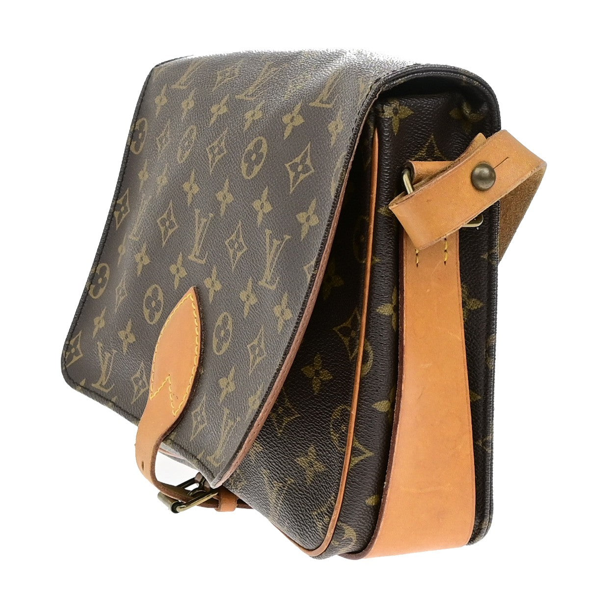 Louis Vuitton Cartouchiere Handbag Monogram Canvas, BROWN, LEATHER, Shoulder bag