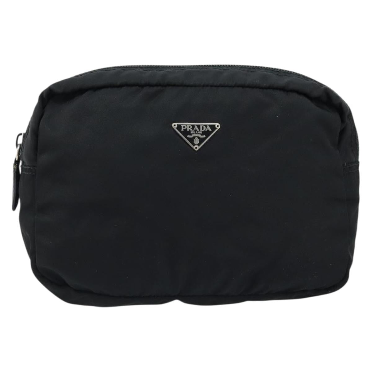 Prada Vintage Pouch Tessuto, BLACK, NYLON, Clutche & pouche