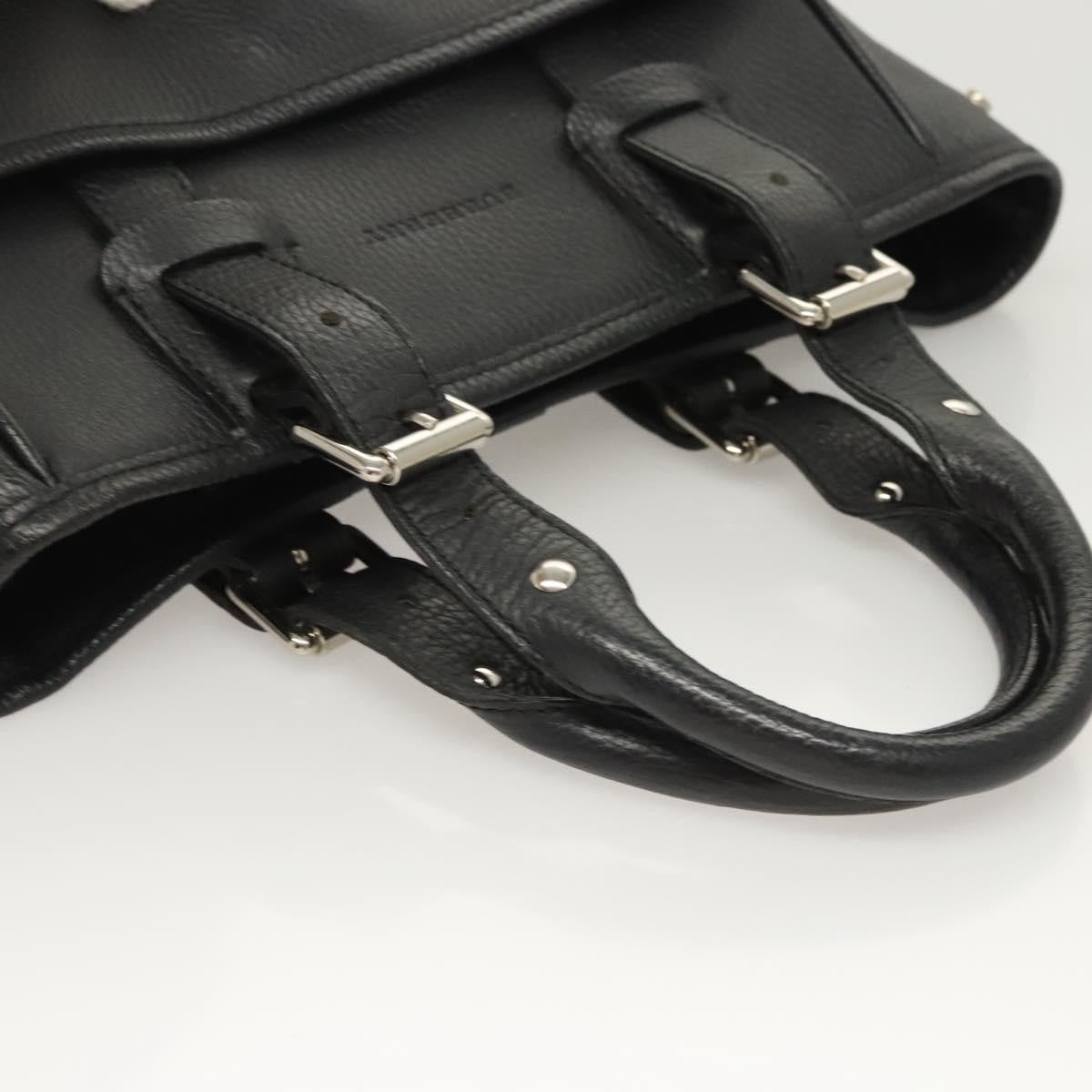 Burberry Vintage Handbag Leather, BLACK, LEATHER, Handbag