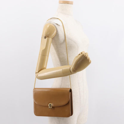 Christian Dior Vintage CD Chain Flap Shoulder Bag Leather, BEIGE, LEATHER, Shoulder bag