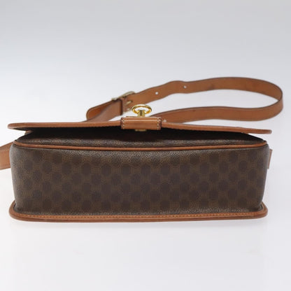 Celine Macadam Shoulder Bag PVC Leather, BROWN, CANVAS, Shoulder bag