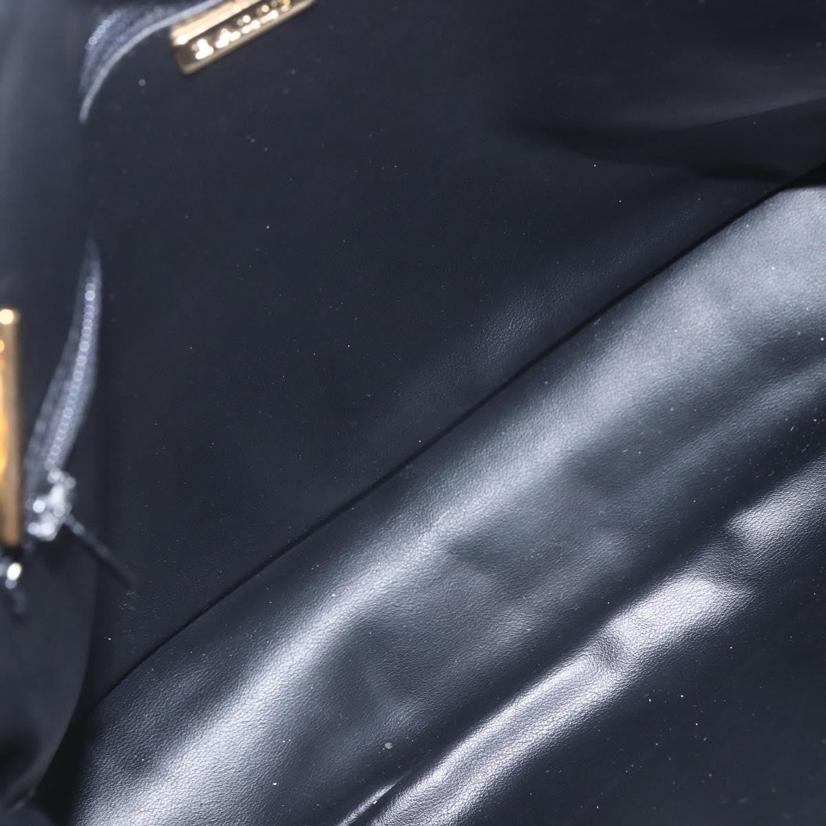 Bally Vintage Chain Shoulder Bag Quilted Leather, NAVY, LEATHER, Shoulder bag