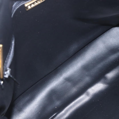 Bally Vintage Chain Shoulder Bag Quilted Leather, NAVY, LEATHER, Shoulder bag