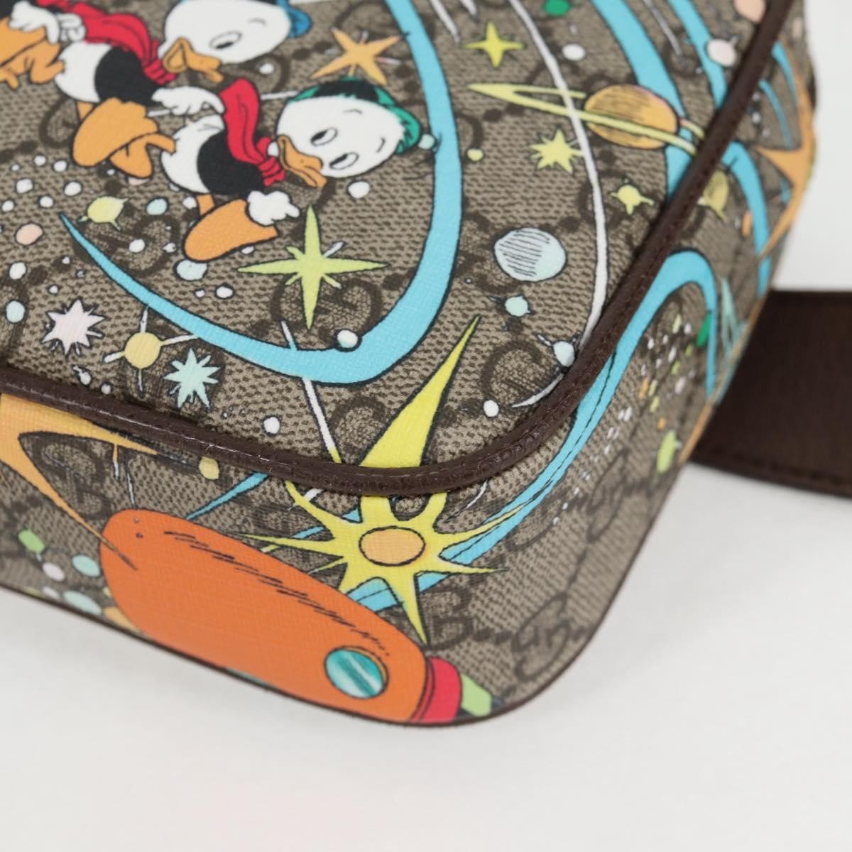 Gucci Disney Donald Duck Belt Bag Printed GG Coated Canvas, BEIGE, PVC, Shoulder bag