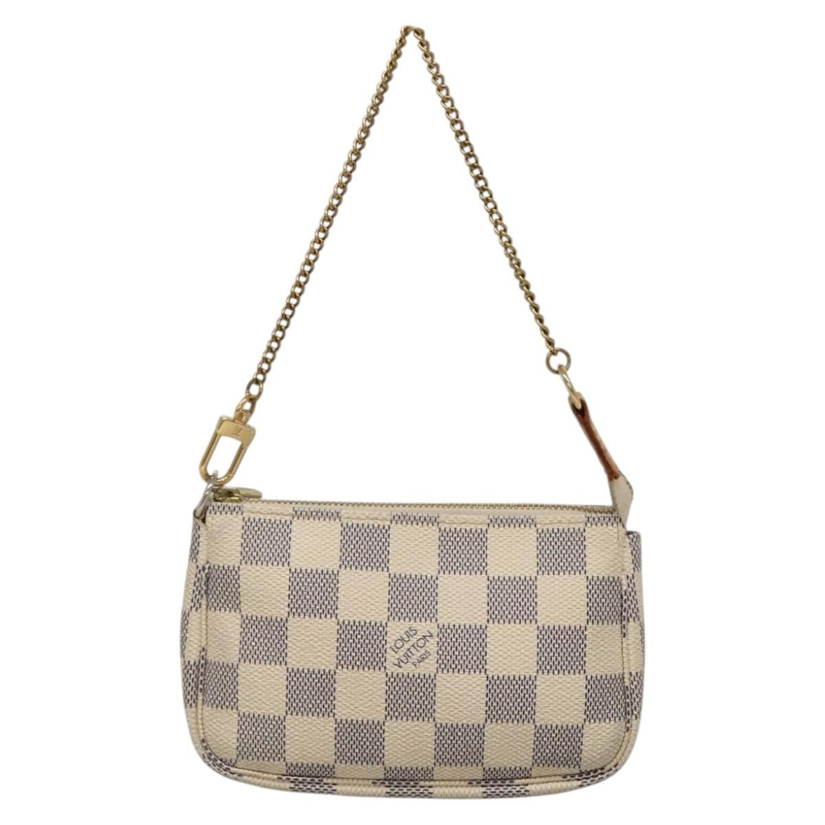Louis Vuitton Pochette Accessoires Damier, WHITE, CANVAS, Clutche & pouche