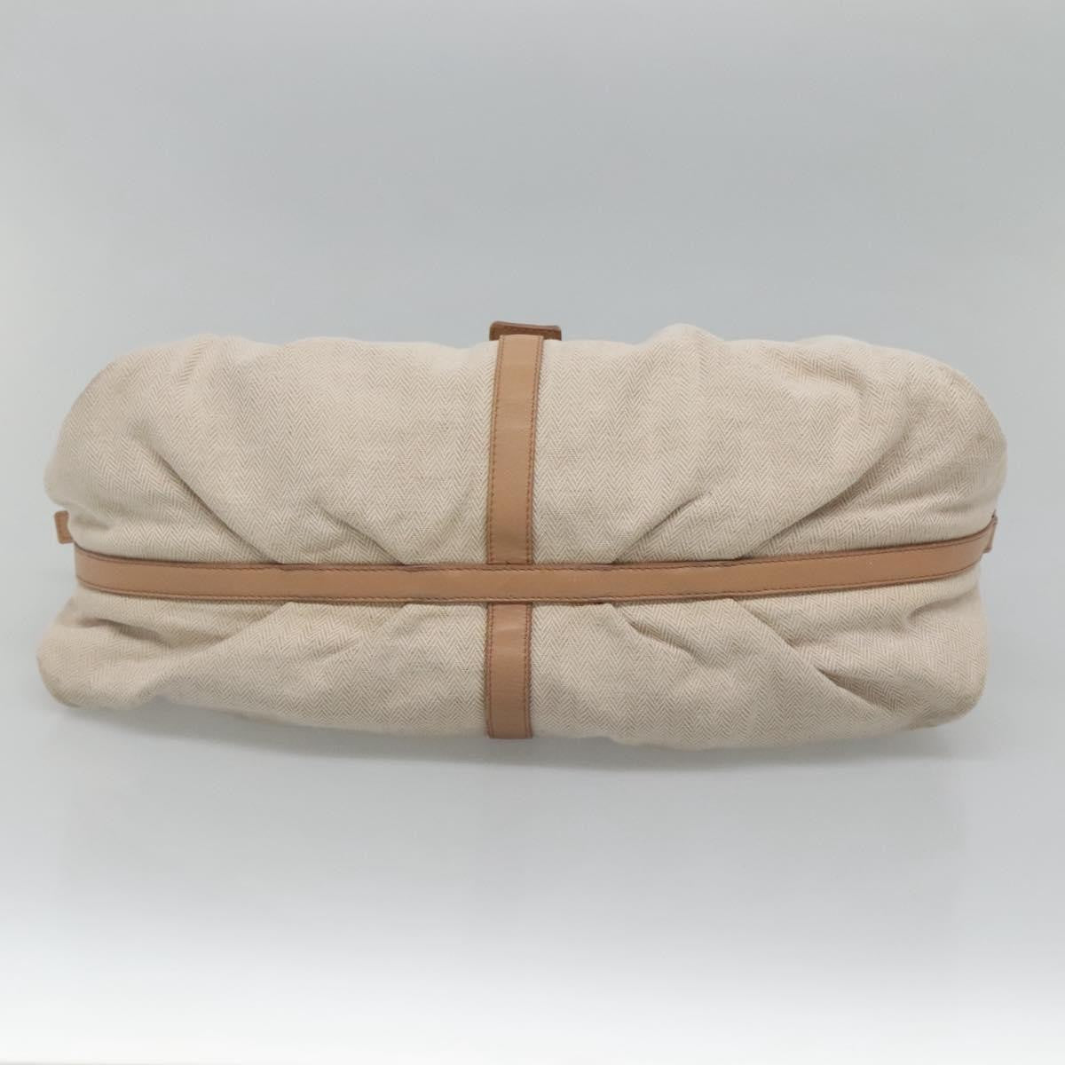 Bvlgari Chandra Hobo Canvas and Leather, Beige, Canvas, Tote Bag