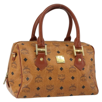 MCM Visetos logogramme Handbag Canvas and Leather, BROWN, CANVAS, Handbag