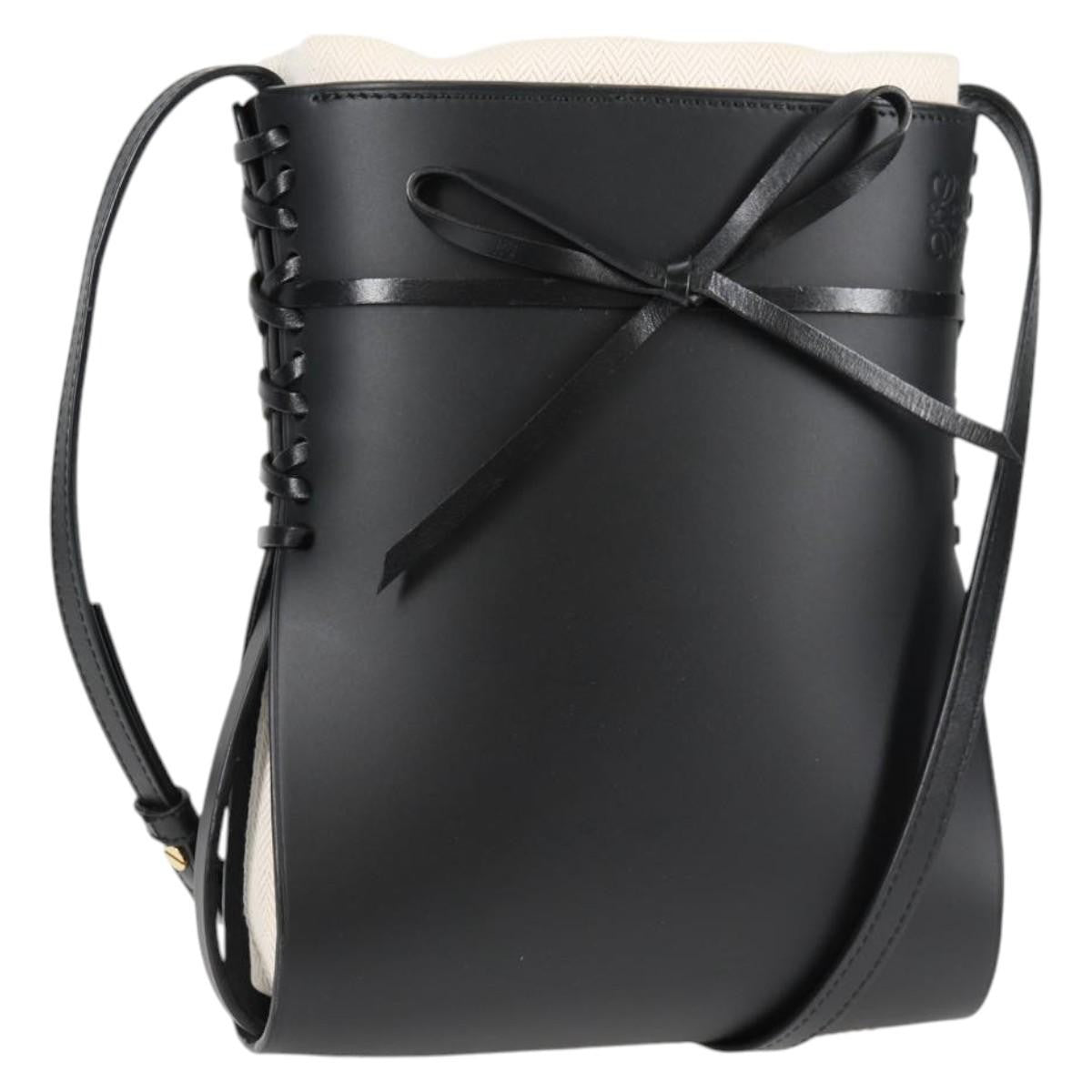 Loewe Ikebana Crossbody Bag Leather, BLACK, LEATHER, Crossbody bag
