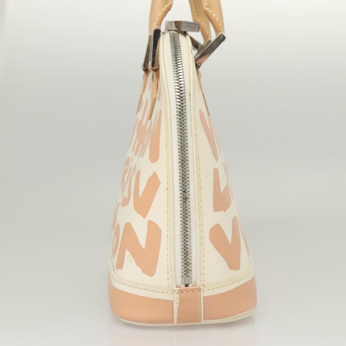 Louis Vuitton Alma Handbag Limited Edition Graffiti Leather, WHITE, CANVAS, Handbag