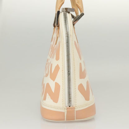 Louis Vuitton Alma Handbag Limited Edition Graffiti Leather, WHITE, CANVAS, Handbag