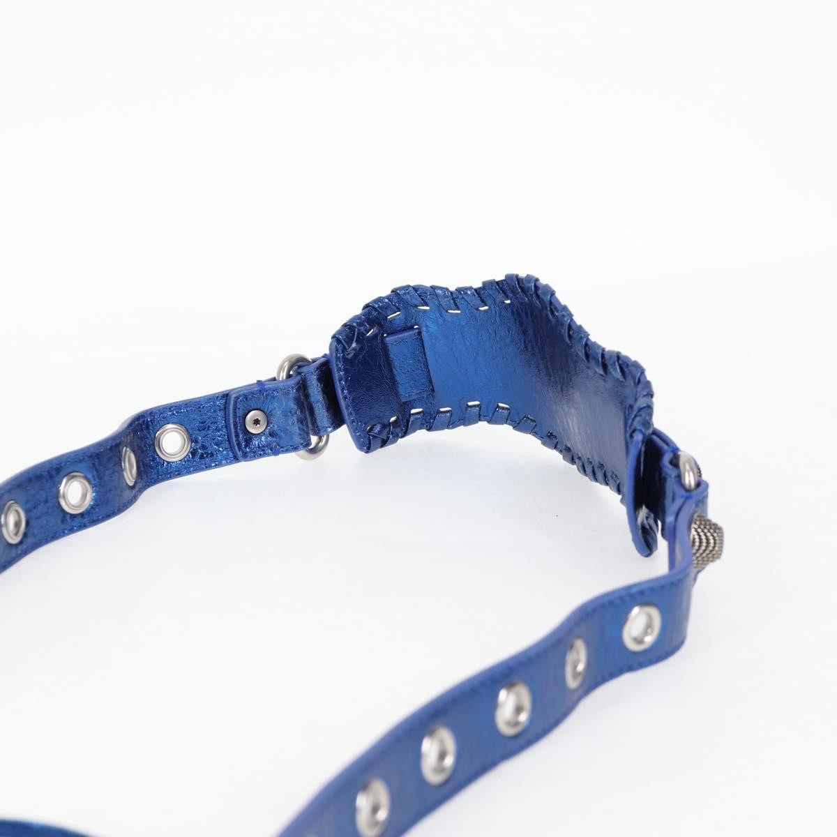 Balenciaga Le Cagole Giant Studs Shoulder Bag Leather, BLUE, LEATHER, Shoulder bag