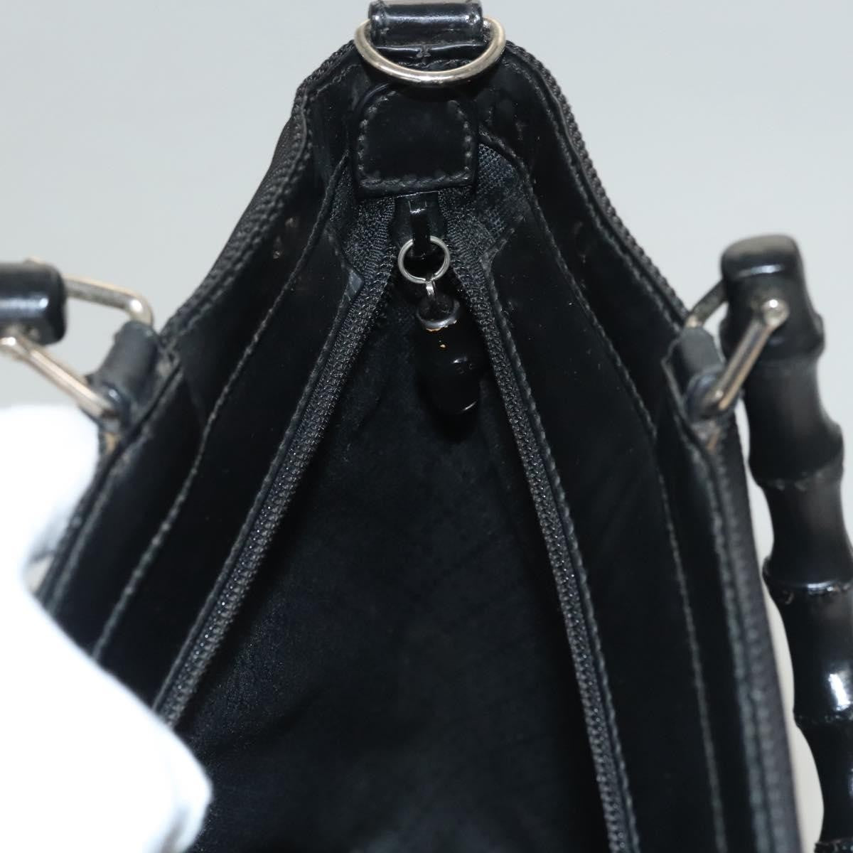 Gucci Vintage Bamboo Handle Tote Nylon, BLACK, NYLON, Tote bag