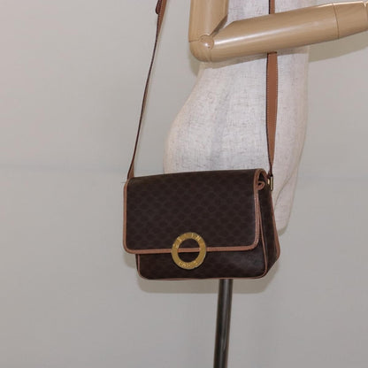 Celine Vintage Macadam Shoulder Bag Canvas, BROWN, CANVAS, Shoulder bag