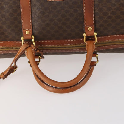 Celine Vintage Macadam Boston bag Canvas and Leather, BROWN, CANVAS, Travel bag