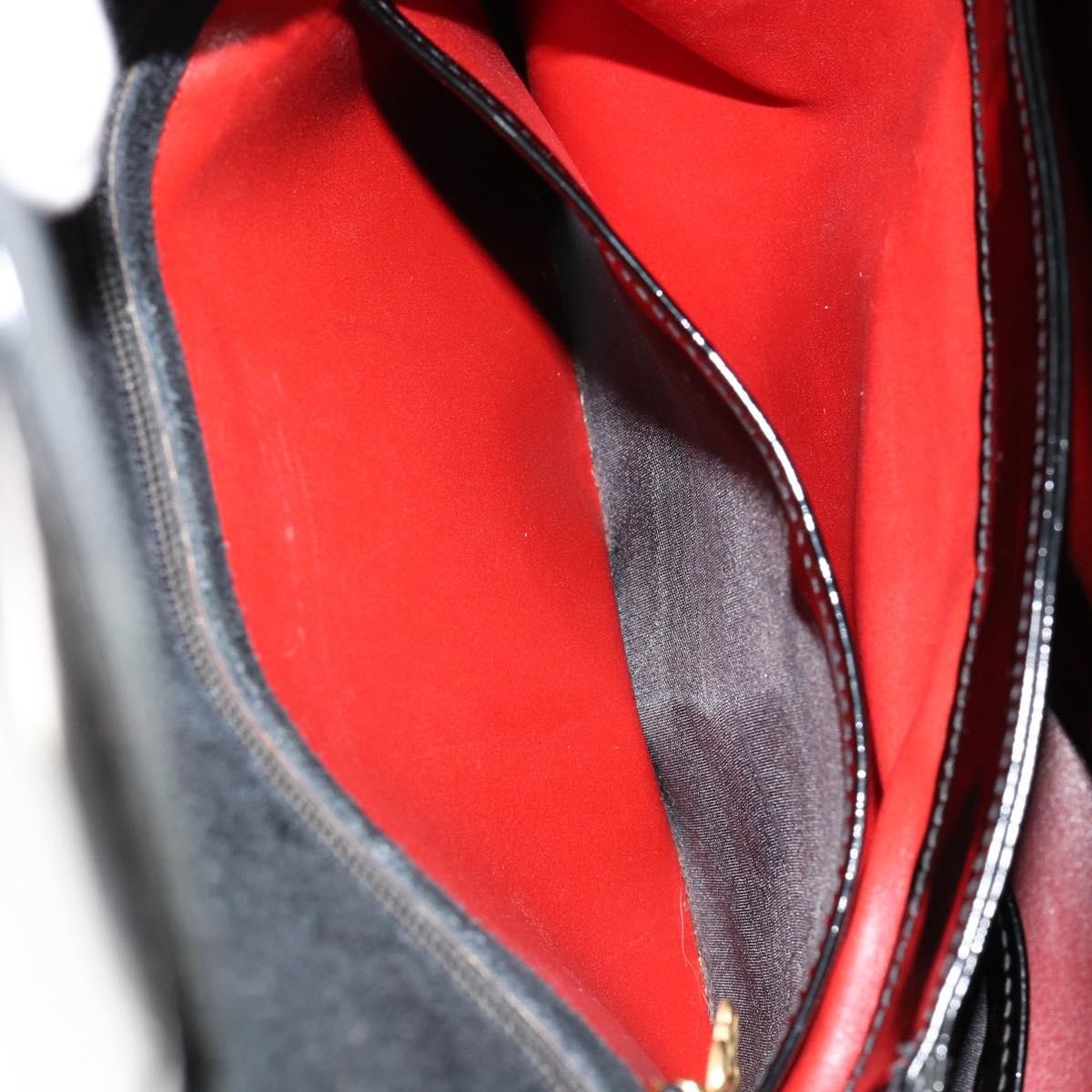 Gucci Vintage Handbag Enamel, BLACK, PATENT_LEATHER, Handbag