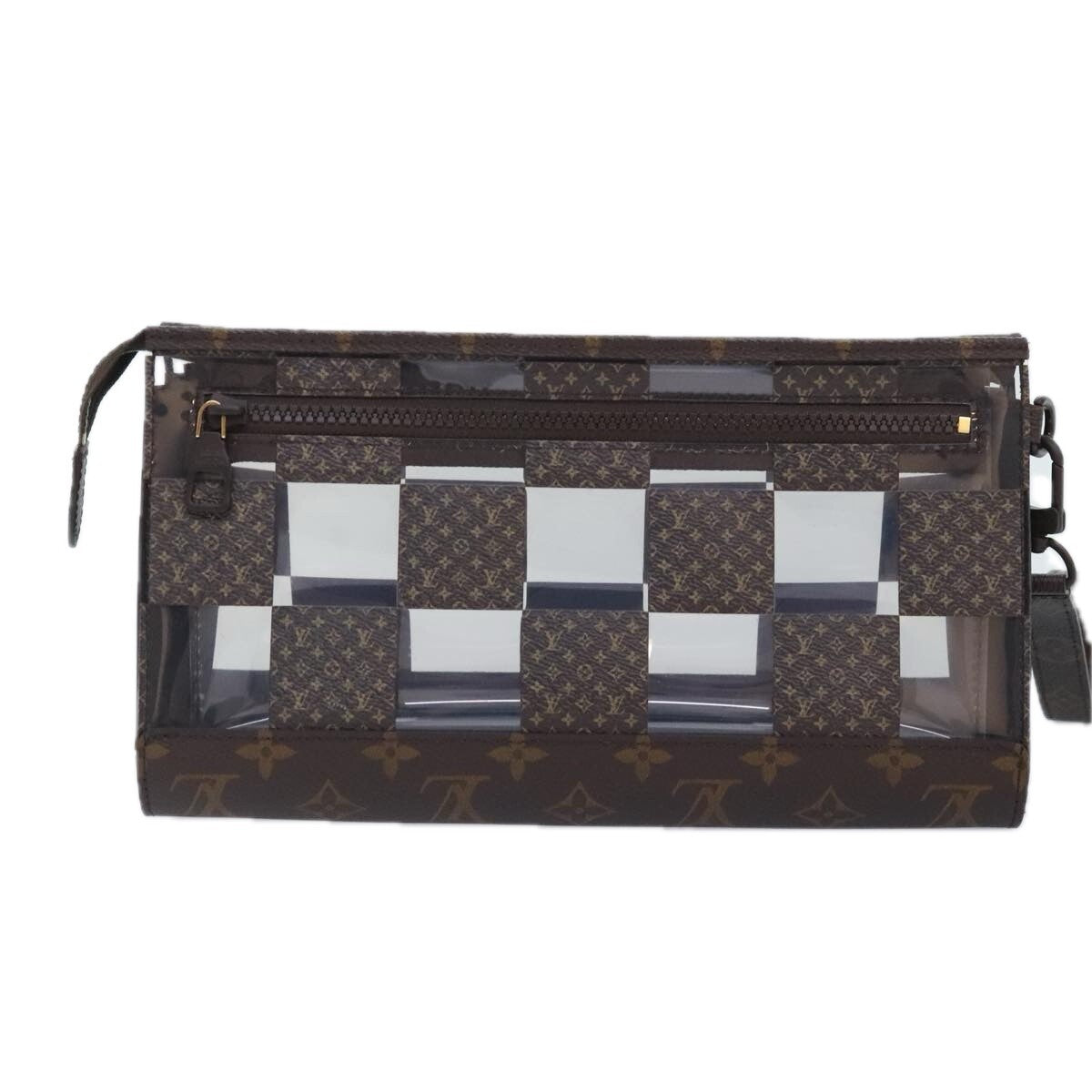 Louis Vuitton Chess Stand Pouch Canvas, BROWN, CANVAS, Clutche & pouche