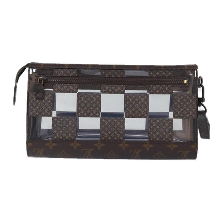 Louis Vuitton Chess Stand Pouch Canvas, BROWN, CANVAS, Clutche & pouche