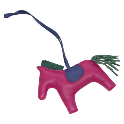 Hermes GriGri Rodeo Bag Charm Leather, PURPLE, LEATHER, Charms and Keychains