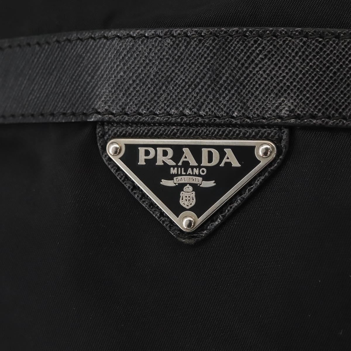 Prada Double Pocket Shoulder Bag Tessuto, BLACK, NYLON, Shoulder bag