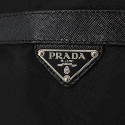 Prada Double Pocket Shoulder Bag Tessuto, BLACK, NYLON, Shoulder bag