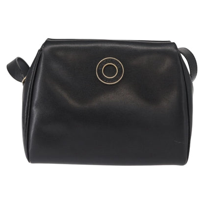 Celine Vintage Circle Logo Crossbody Bag Leather, BLACK, LEATHER, Shoulder bag