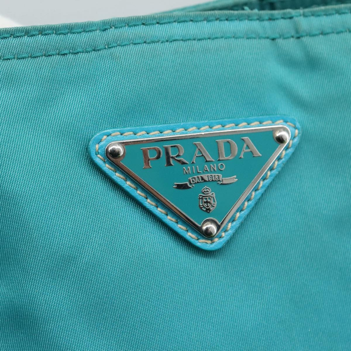 Prada Zip Top Messenger Bag Tessuto, TURQUOISE, NYLON, Shoulder bag