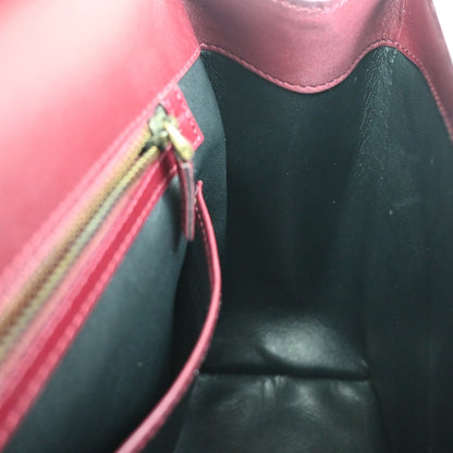 Gucci Belt Buckle Top Handle Bag Leather, RED, LEATHER, Handbag