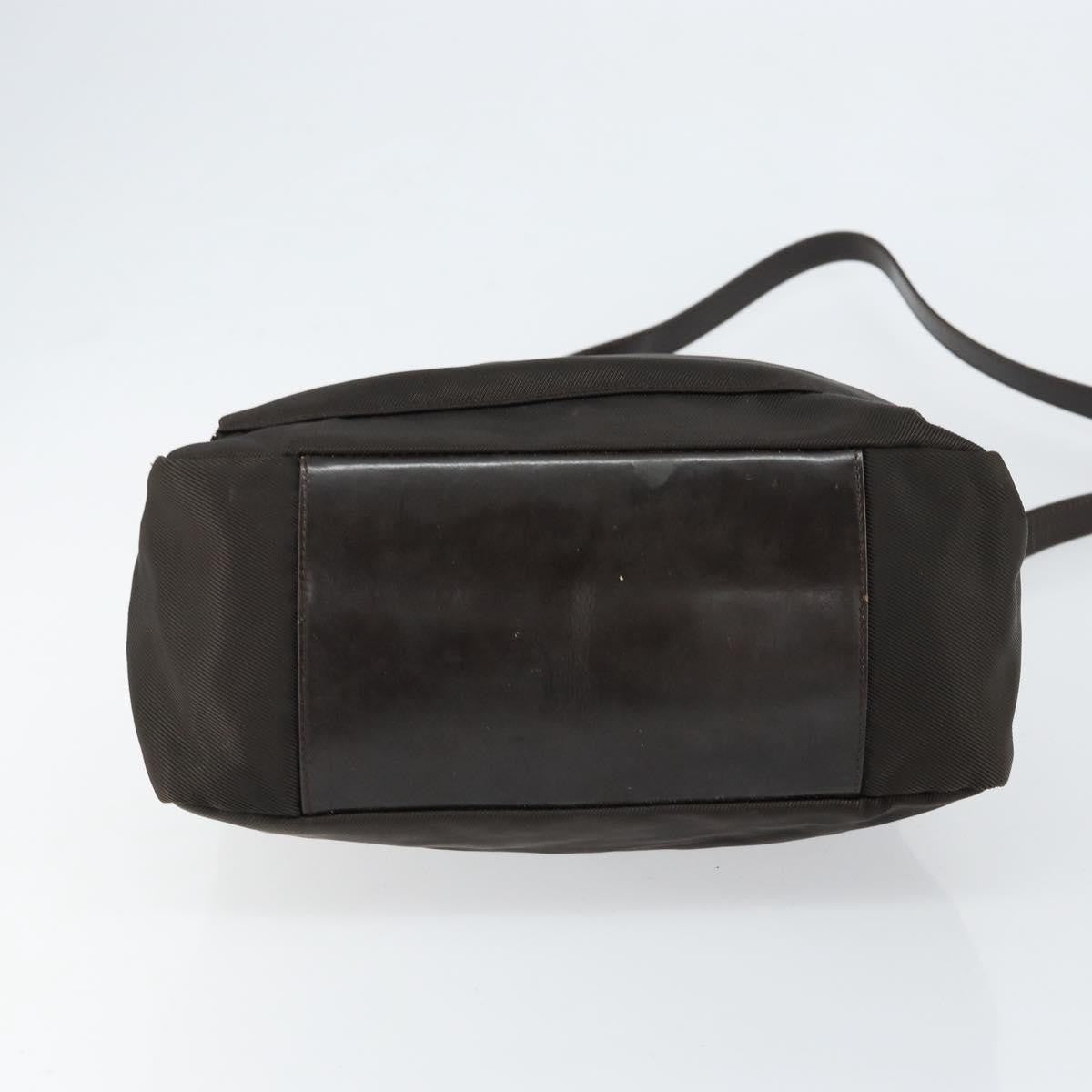 Gucci Vintage Bamboo Handle Bag Nylon, BROWN, NYLON, Handbag